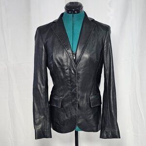 DKNY Black Leather Moto Jacket – Size 4